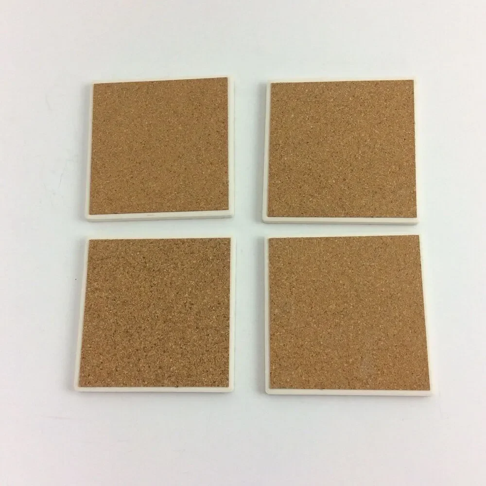 Coasters Garage Carson Home Accents Dad 4 Pack Cork Back Absorbent Stoneware